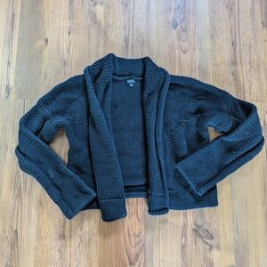 Nine West Charcoal Open-Front Cardigan